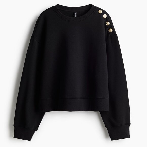 NWT H&M Button Detail Sweatshirt - Picture 5 of 5